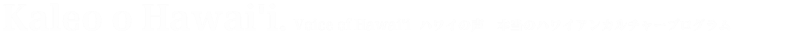 カレオハワイ　本当のハワイアンカルチャープログラム